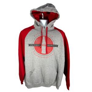 Coca‑Cola Gray & Red Heavyweight Hoodie Sweatshirt – Size 2XL